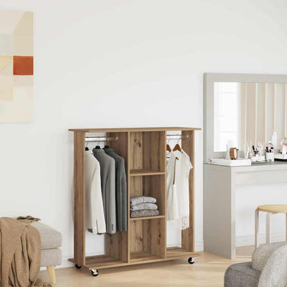 Guarda-roupa com roda carvalho artisiano 102 x 38 x 110 cm
