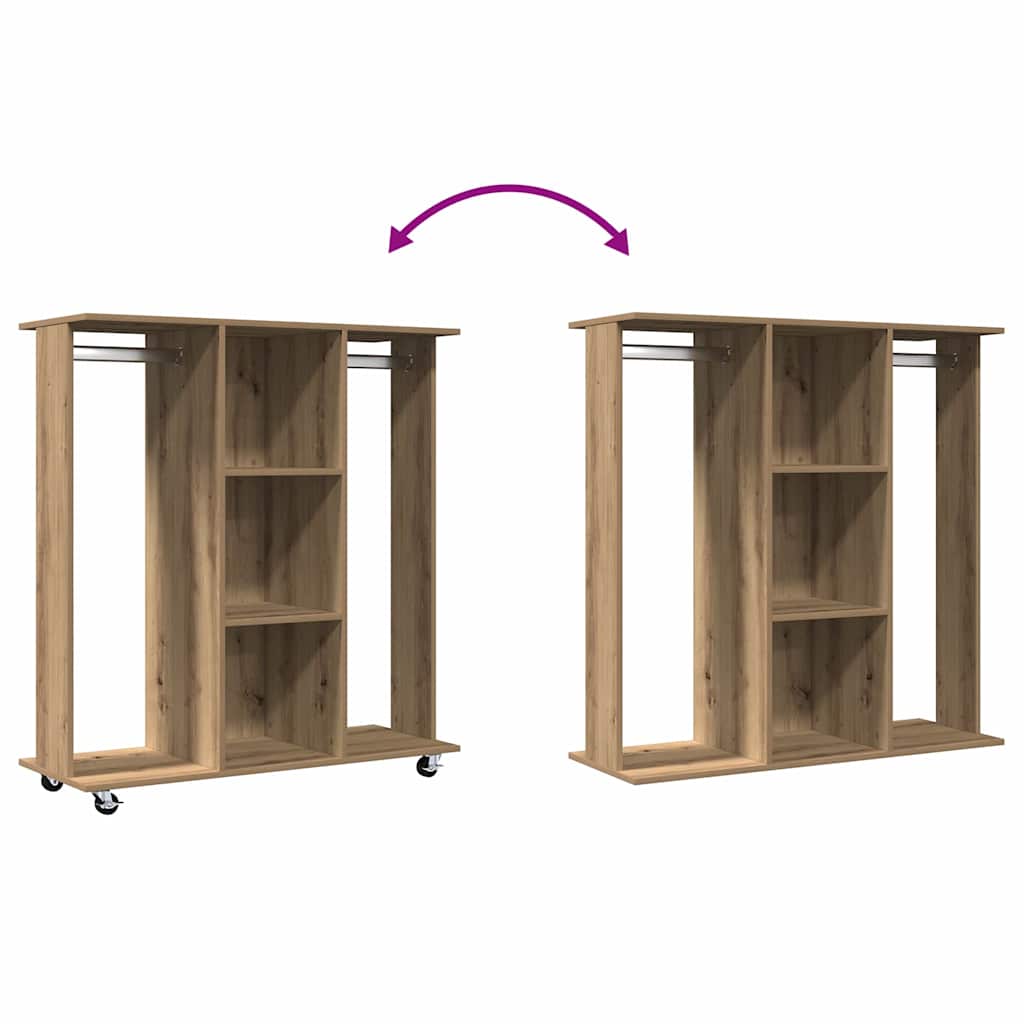 Guarda-roupa com roda carvalho artisiano 102 x 38 x 110 cm