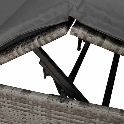 Espreguiçadeira Dupla com Cobertura Cinzeto 205 x 129 x 200 cm