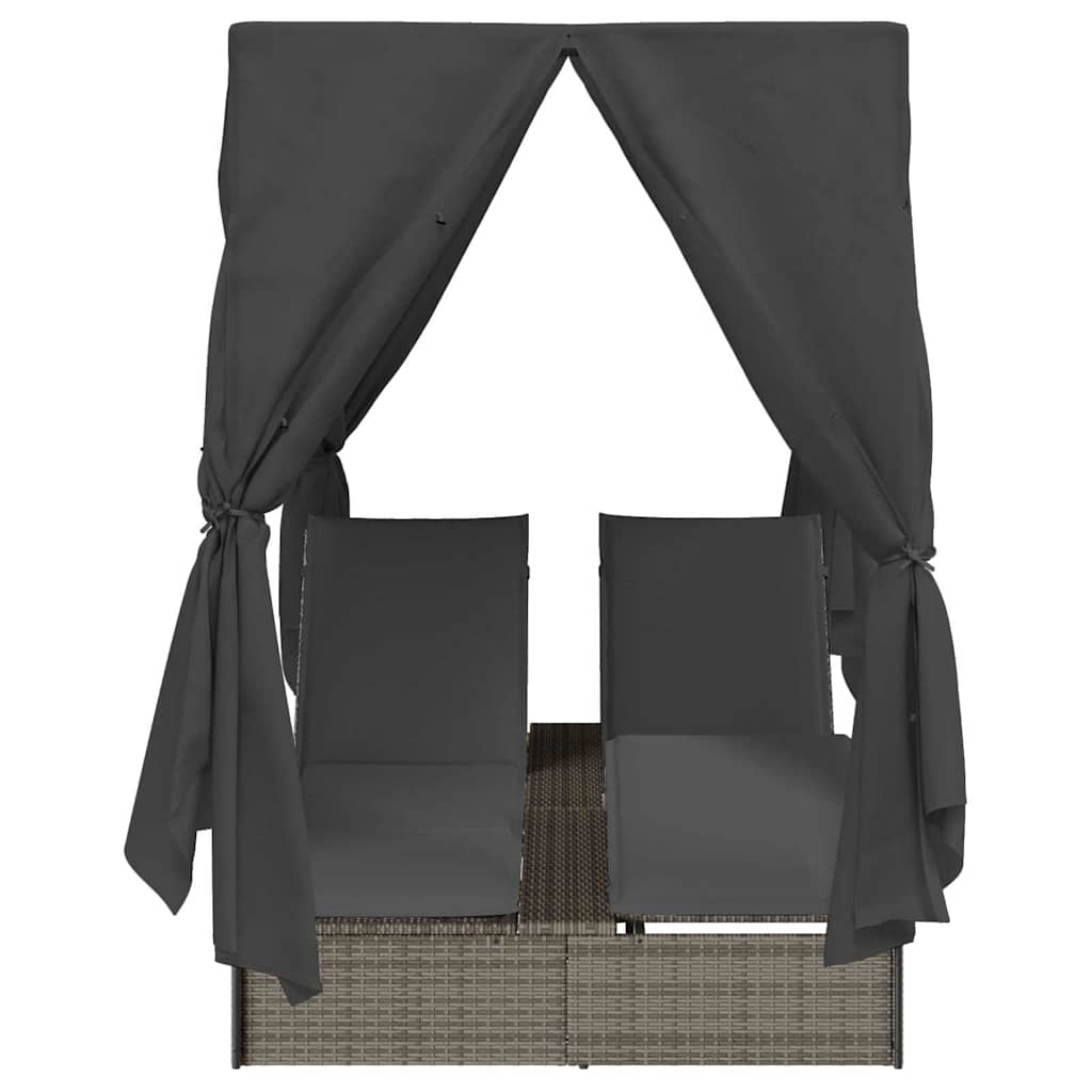 Espreguiçadeira Dupla com Cobertura Cinzeto 205 x 129 x 200 cm