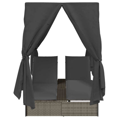 Espreguiçadeira Dupla com Cobertura Cinzeto 205 x 129 x 200 cm