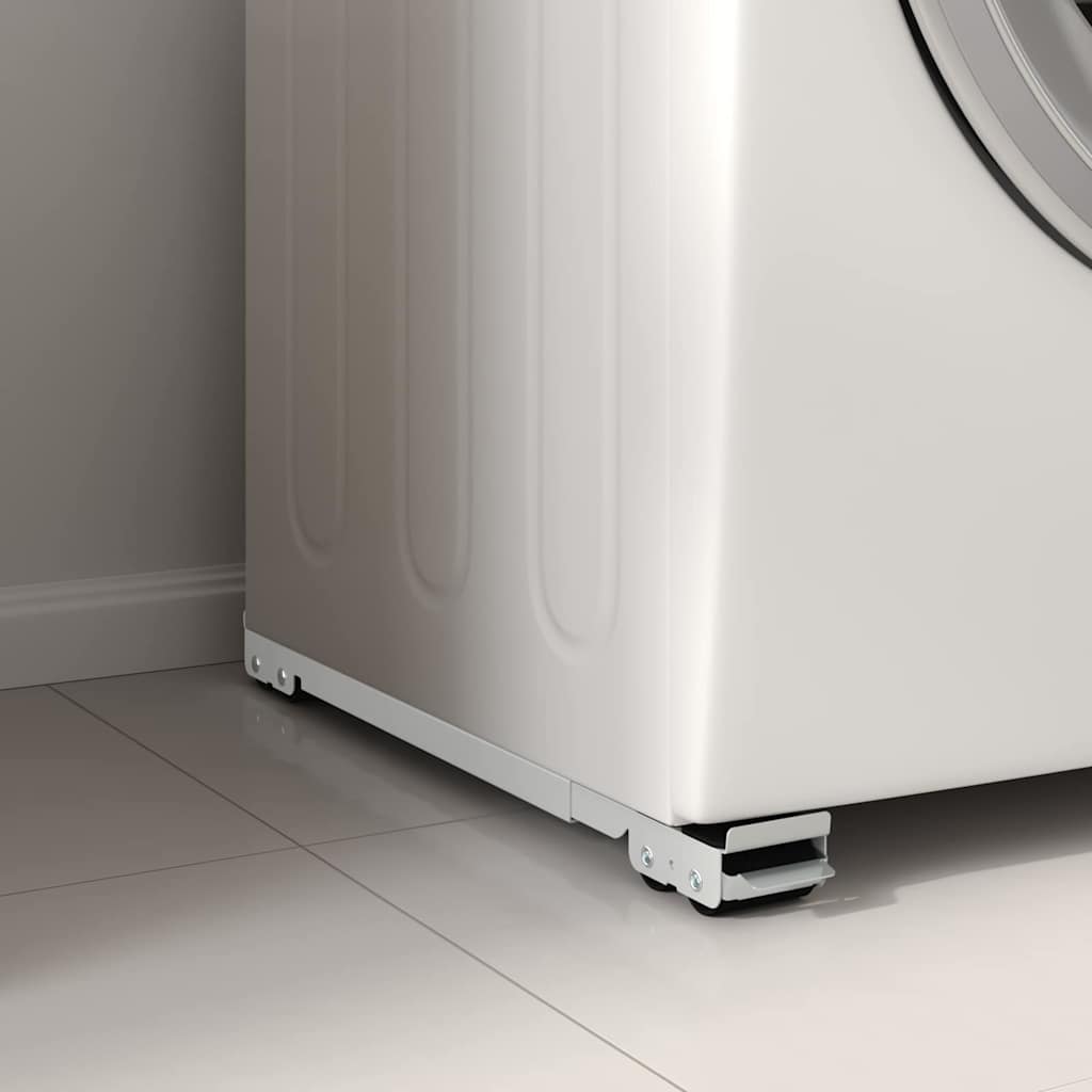 Base para máquina de lavar roupa 2 pcs Prateado 72 x 5 x 4,5 cm