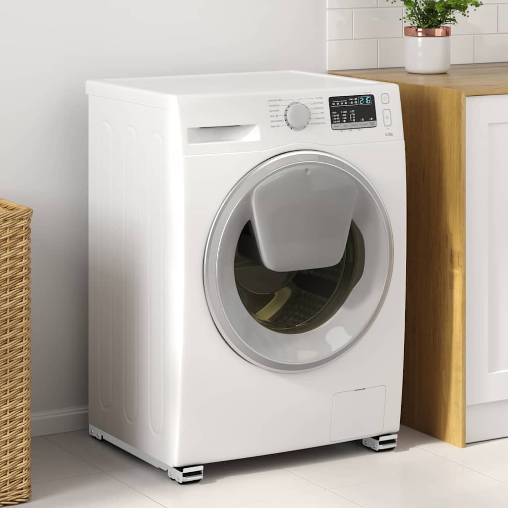 Base para máquina de lavar roupa 2 pcs Prateado 72 x 5 x 4,5 cm