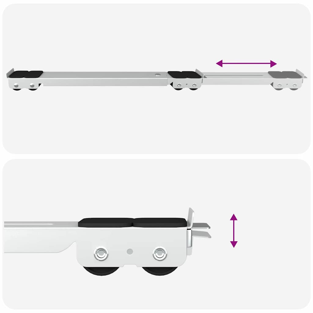 Base para máquina de lavar roupa 2 pcs Prateado 72 x 5 x 4,5 cm