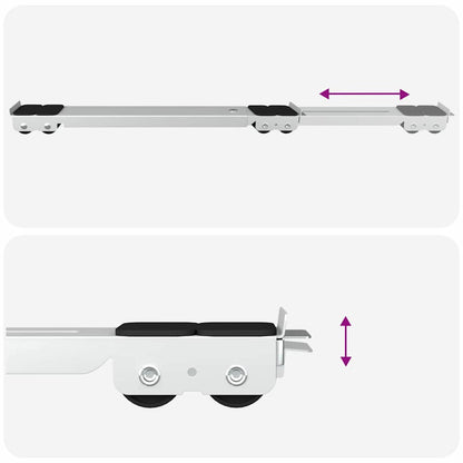 Base para máquina de lavar roupa 2 pcs Prateado 72 x 5 x 4,5 cm