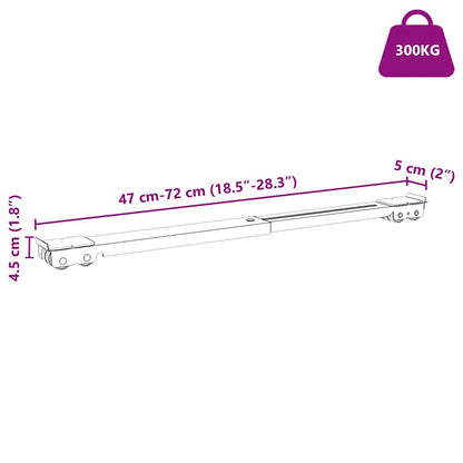 Base para máquina de lavar roupa 2 pcs Prateado 72 x 5 x 4,5 cm