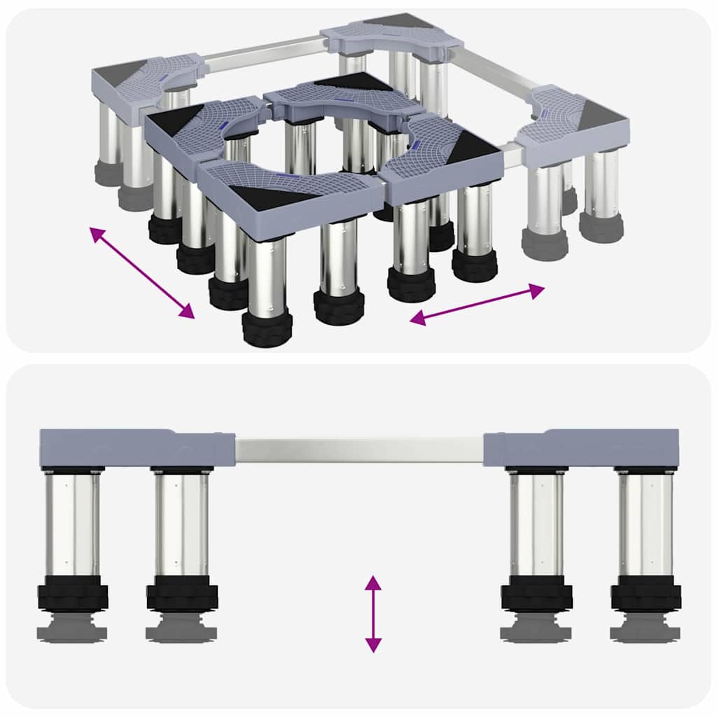 Base para máquina de lavar roupa Cinzeto 67 x 67 x 21,5 cm