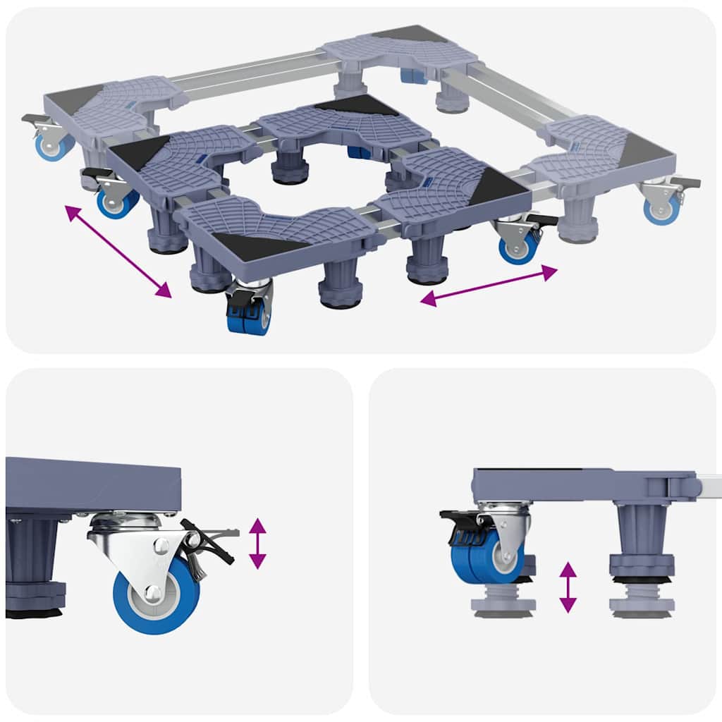 Base para máquina de lavar roupa Manual Cinzeto 67 x 67 x 12 cm