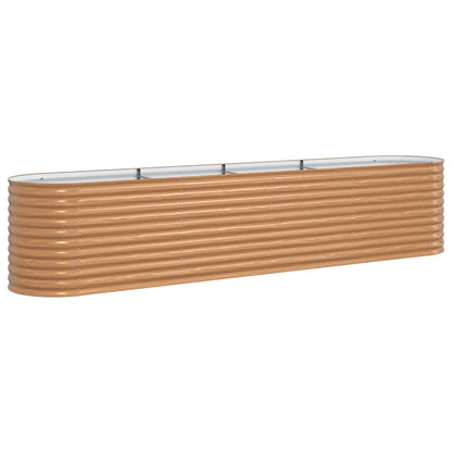 Canteiro de jardim elevado Castanho 400 x 80 x 81 cm Aço