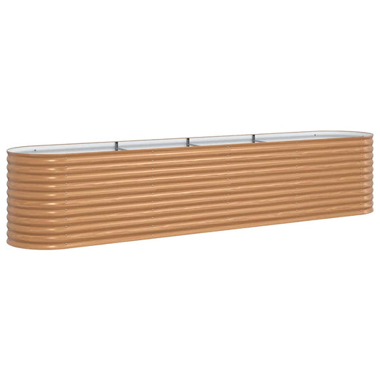 Canteiro de jardim elevado Castanho 400 x 80 x 81 cm Aço