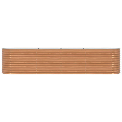 Canteiro de jardim elevado Castanho 400 x 80 x 81 cm Aço