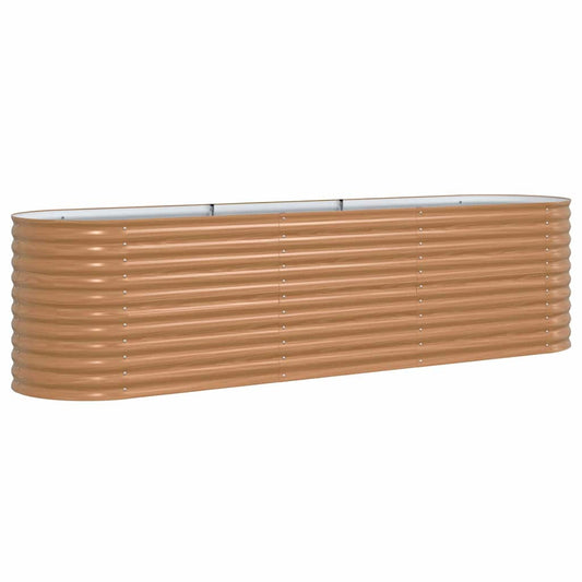 Canteiro de jardim elevado Castanho 320 x 80 x 81 cm Aço