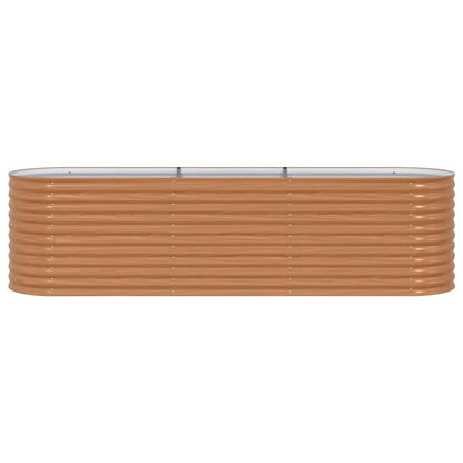Canteiro de jardim elevado Castanho 320 x 80 x 81 cm Aço