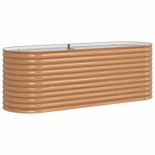 Canteiro de jardim elevado Castanho 240 x 80 x 81 cm Aço