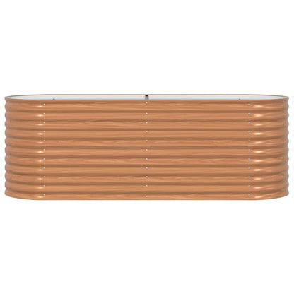 Canteiro de jardim elevado Castanho 240 x 80 x 81 cm Aço
