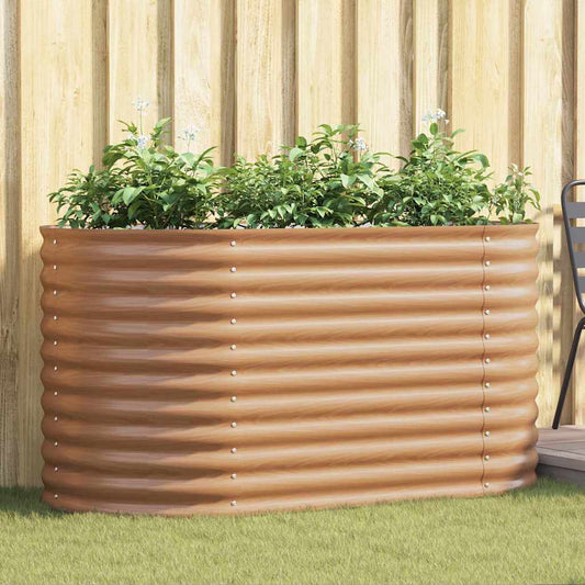 Canteiro de jardim elevado Castanho 160 x 80 x 81 cm Aço