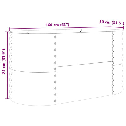 Canteiro de jardim elevado Castanho 160 x 80 x 81 cm Aço