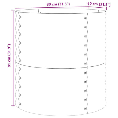 Canteiro de jardim elevado Castanho 80 x 80 x 81 cm Aço