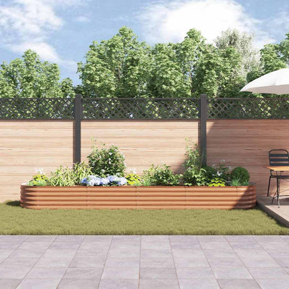 Canteiro de jardim elevado Castanho 400 x 80 x 44 cm Aço