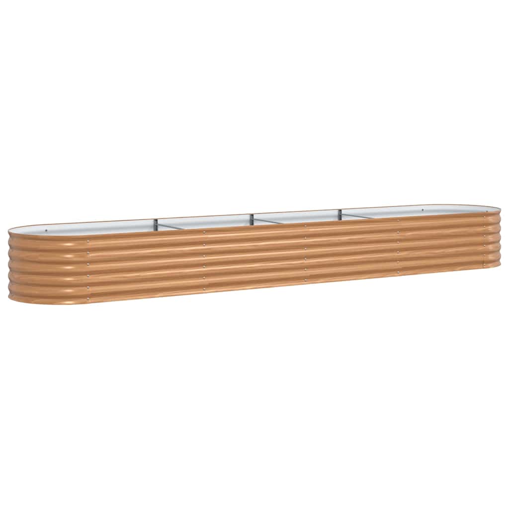 Canteiro de jardim elevado Castanho 400 x 80 x 44 cm Aço