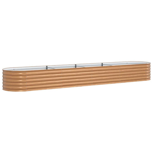 Canteiro de jardim elevado Castanho 400 x 80 x 44 cm Aço
