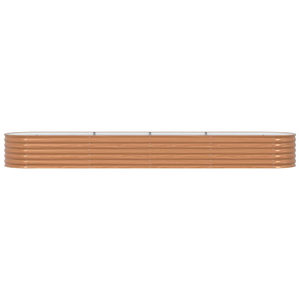 Canteiro de jardim elevado Castanho 400 x 80 x 44 cm Aço