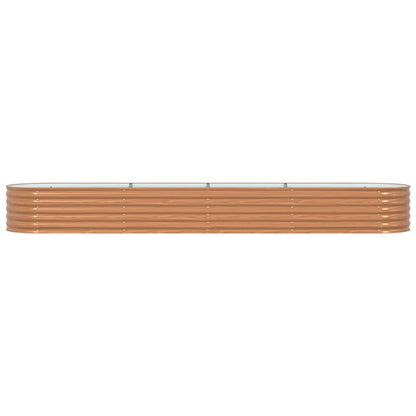 Canteiro de jardim elevado Castanho 400 x 80 x 44 cm Aço