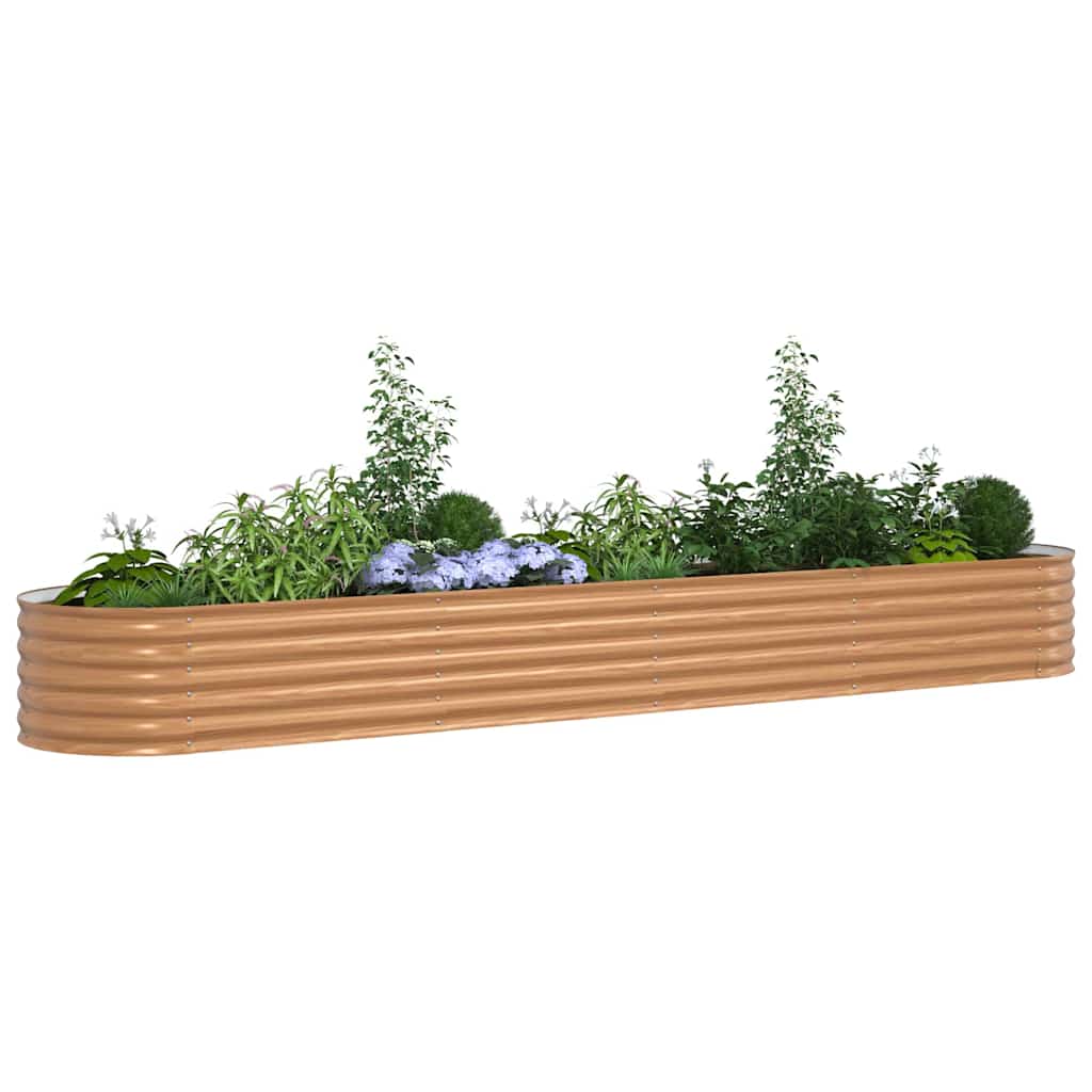 Canteiro de jardim elevado Castanho 400 x 80 x 44 cm Aço