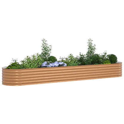 Canteiro de jardim elevado Castanho 400 x 80 x 44 cm Aço