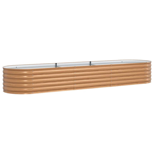 Canteiro de jardim elevado Castanho 320 x 80 x 44 cm Aço