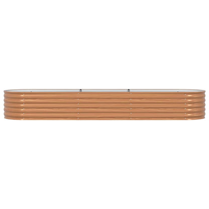 Canteiro de jardim elevado Castanho 320 x 80 x 44 cm Aço