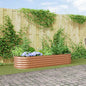 Canteiro de jardim elevado Castanho 240 x 80 x 44 cm Aço