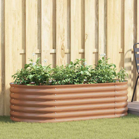 Canteiro de jardim elevado Castanho 160 x 80 x 44 cm Aço
