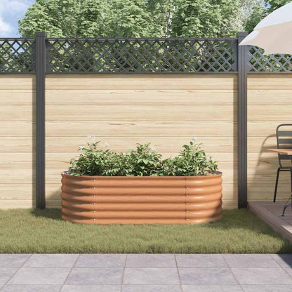 Canteiro de jardim elevado Castanho 160 x 80 x 44 cm Aço