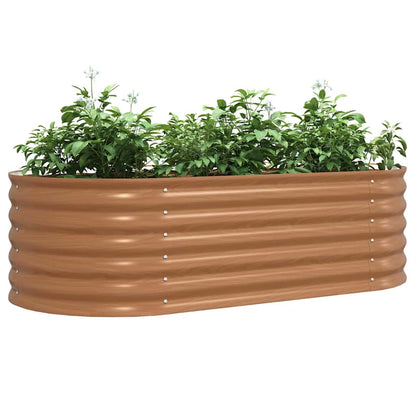 Canteiro de jardim elevado Castanho 160 x 80 x 44 cm Aço