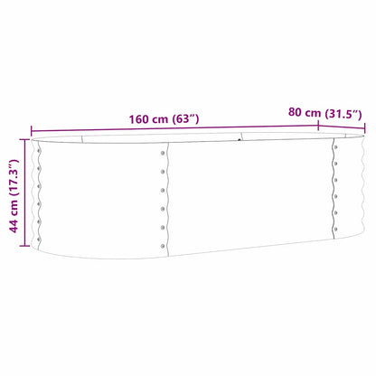 Canteiro de jardim elevado Castanho 160 x 80 x 44 cm Aço
