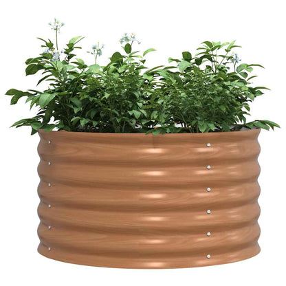 Canteiro de jardim elevado Castanho 80 x 80 x 44 cm Aço