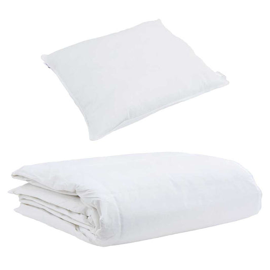 Edredom com Travesseiro 2 pcs Branco Pena de ganso