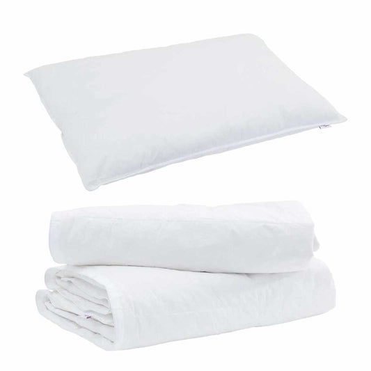 Duvet com Travesseiro 2 pcs Branco Pena de ganso