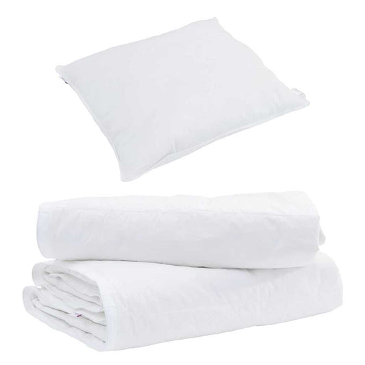 Duvet com Travesseiro 2 pcs Branco Pena de ganso