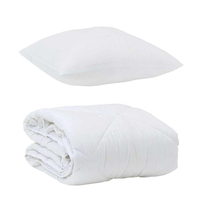 Edredom com Travesseiro com travesseiro 2 pcs Branco Microfibra