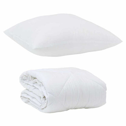 Edredom com Travesseiro com travesseiro 2 pcs Branco Microfibra