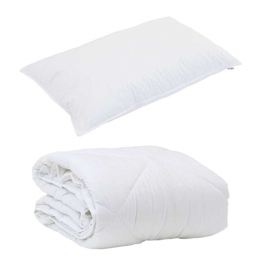 Edredom com Travesseiro com travesseiro 2 pcs Branco Microfibra