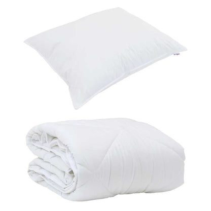 Edredom com Travesseiro com travesseiro 2 pcs Branco Microfibra