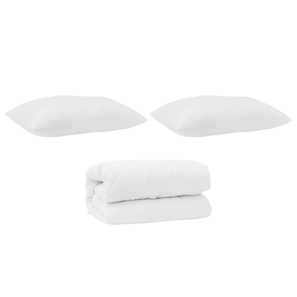 Edredom com Travesseiro com travesseiro 2 pcs Branco Microfibra