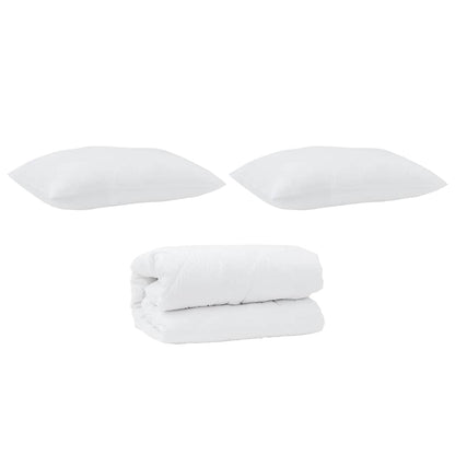 Edredom com Travesseiro com travesseiro 2 pcs Branco Microfibra