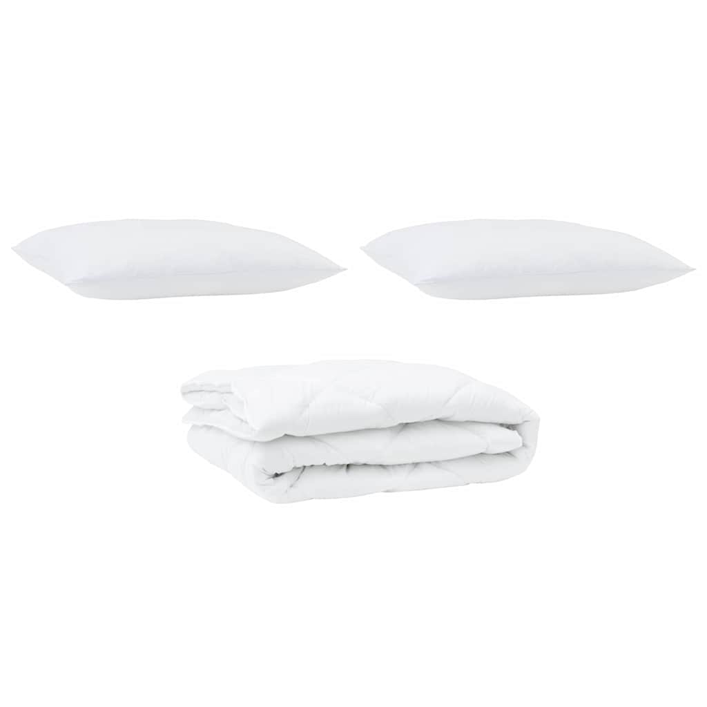 Edredom com Travesseiro com travesseiro 2 pcs Branco Microfibra