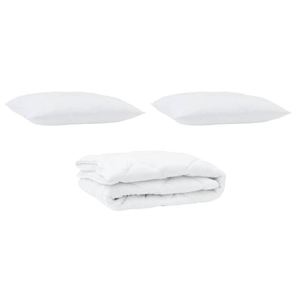 Edredom com Travesseiro com travesseiro 2 pcs Branco Microfibra