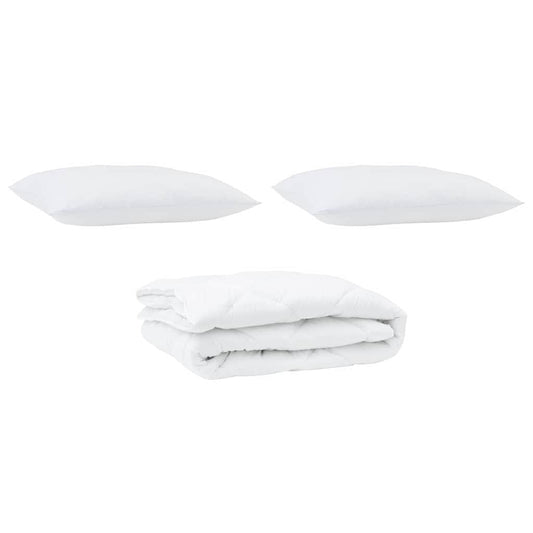 Edredom com Travesseiro com travesseiro 2 pcs Branco Microfibra