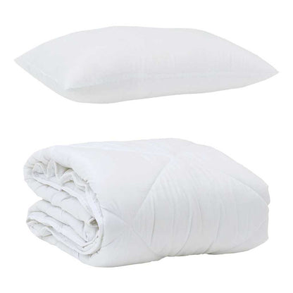 Edredom com Travesseiro com travesseiro 2 pcs Branco Microfibra